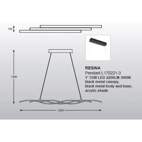 Люстра Zuma Line RESINA L170221-3