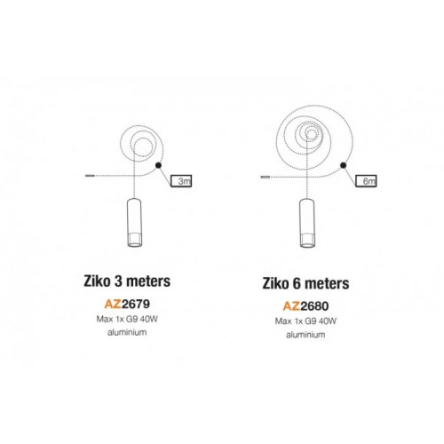 Патрон зі шнуром AZzardo ZIKO G9 6 meters AZ3458
