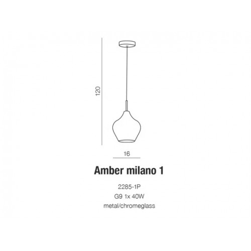 Люстра AZzardo AMBER MILANO 1 AZ2148 (22851PCH)