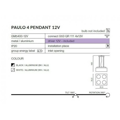 Люстра AZzardo PAULO 4 12V AZ1800 (GM5400WHWH)