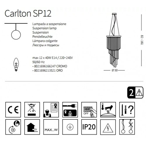 Люстра Ideal Lux CARLTON 213521