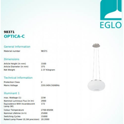 Люстра Eglo OPTICA-C 98371