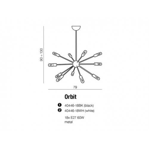 Люстра AZzardo ORBIT AZ1657 (4044618BK )