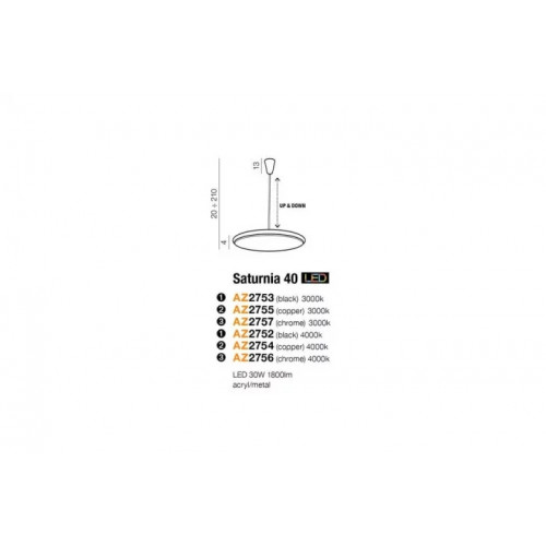 Люстра AZzardo SATURNIA 40 3000K AZ2755