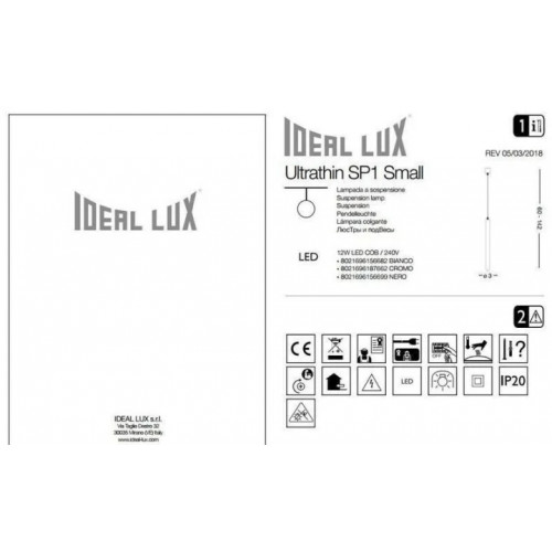 Люстра Ideal Lux ULTRATHIN 187662