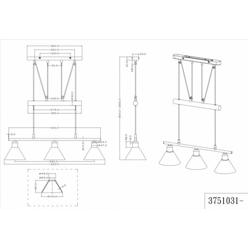 Люстра Trio STAMINA 3751031-07