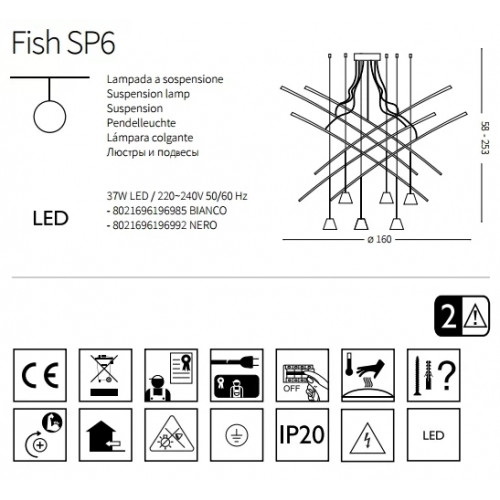 Люстра Ideal Lux FISH 196992