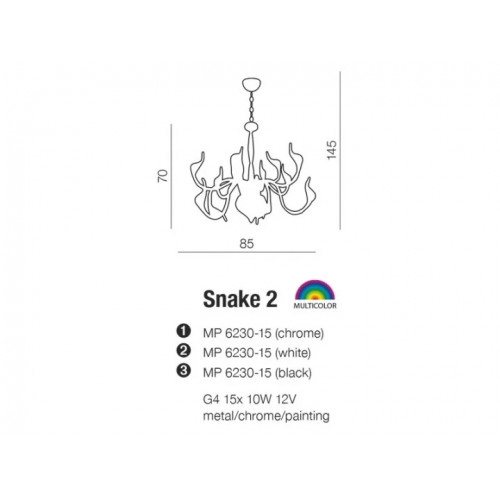 Люстра AZzardo SNAKE 2 AZ0172 (MP623015WH )