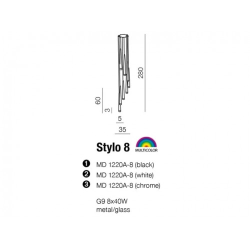Люстра AZzardo STYLO 8 AZ0257 (MD1220A8CH)