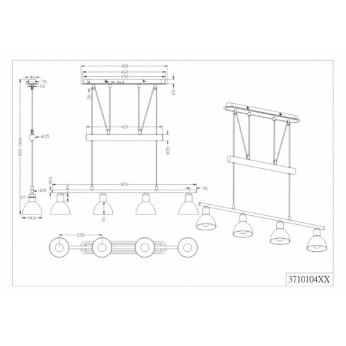 Люстра Trio LEVISTO 371010408