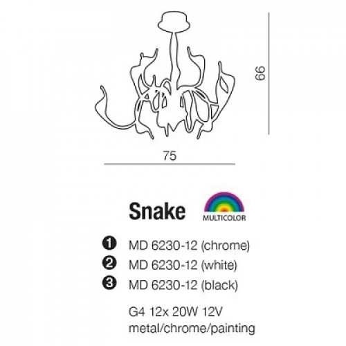 Люстра AZzardo SNAKE AZ0045 (MD623012WH)