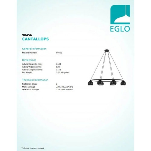 Люстра Eglo CANTALLOPS 98456