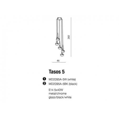 Люстра AZzardo TASOS 5 AZ0981 (MD2095A5BK)