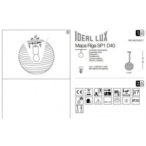 Люстра Ideal Lux MAPA RIGA 161372