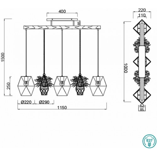 Люстра Trio PLANT 301000367