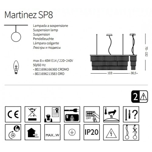 Люстра Ideal Lux MARTINEZ 213583
