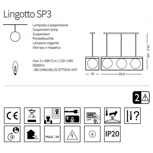 Люстра Ideal Lux LINGOTTO 198125