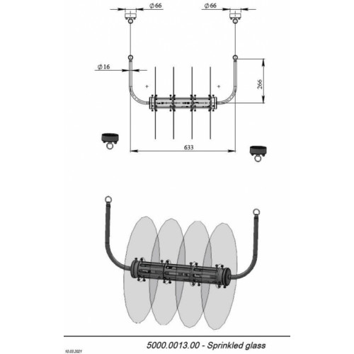 Люстра Pikart PRINKLED GLASS 25644-4