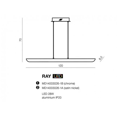 Люстра AZzardo RAY AZ1696 (MD140030261ASN)