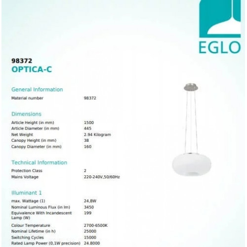 Люстра Eglo OPTICA-C 98372