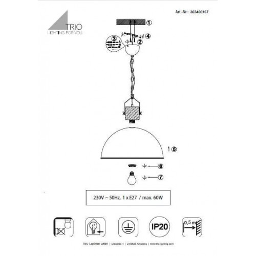 Люстра Trio DELHI 303400167