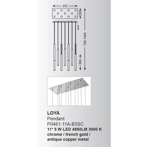 Люстра Zuma Line LOYA P0461-11A-B5SC