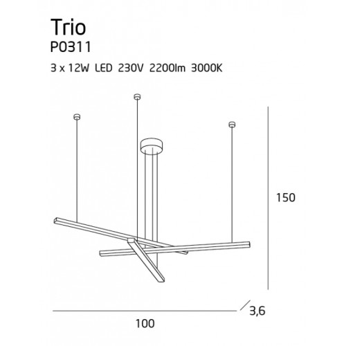 Люстра MAXlight Trio P0311