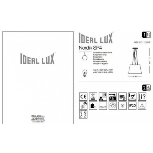 Люстра Ideal Lux NORDIK 161648