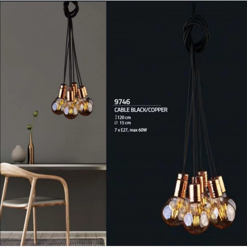 Люстра Nowodvorski CABLE BLACK/COPPER 9746