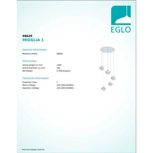Люстра Eglo MIOGLIA 98629