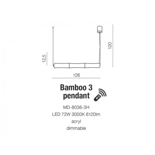 Люстра AZzardo BAMBOO 3 AZ1901 (MD80363HWH )