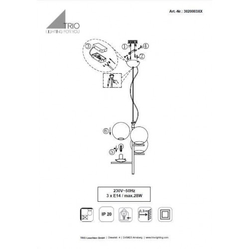 Люстра Trio PURE 302000308