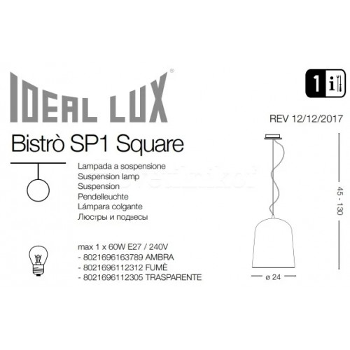Люстра Ideal Lux BISTRO’ 163789
