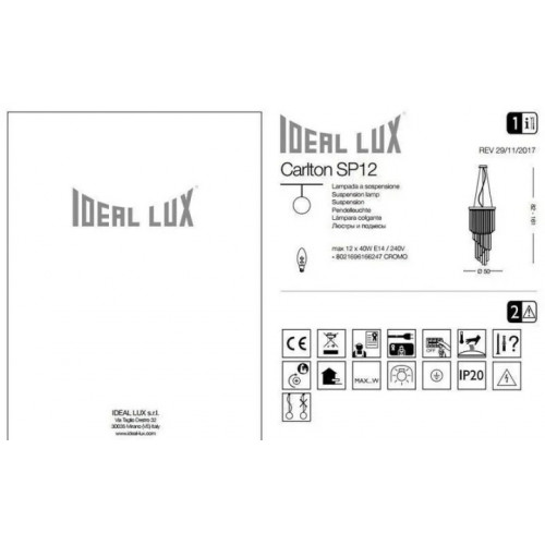 Люстра Ideal Lux CARLTON 166247