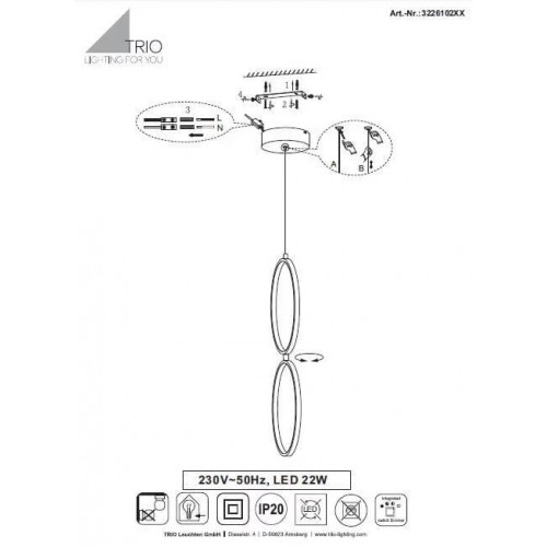 Люстра Trio RONDO 322610231