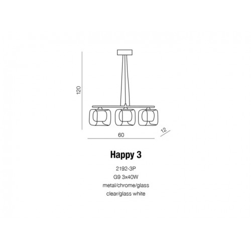 Люстра AZzardo HAPPY 3 AZ0484 (21923PWH)