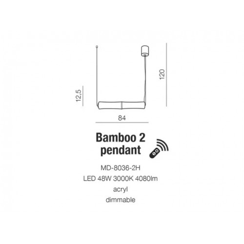 Люстра AZzardo BAMBOO 2 AZ1900 (MD80362HWH )