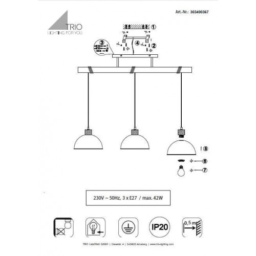 Люстра Trio DELHI 303400367
