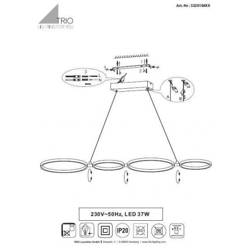 Люстра Trio RONDO 322610432