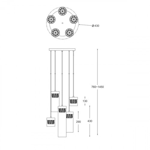 Люстра Zuma Line ROCK P0488-03A-B5FZ
