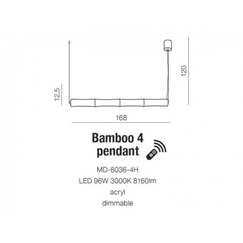 Люстра AZzardo BAMBOO 4 AZ1902 (MD80364HWH)