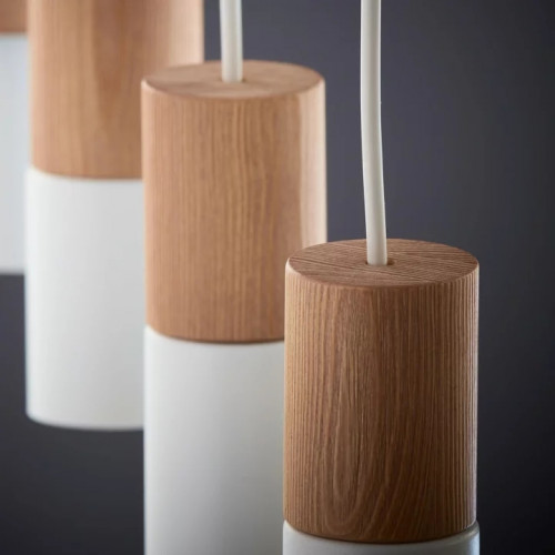 Люстра TK Lighting ELIT WHITE/WOOD 6307