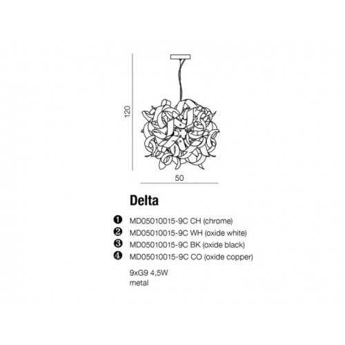 Люстра AZzardo DELTA AZ1693 (MD050100159COBK)