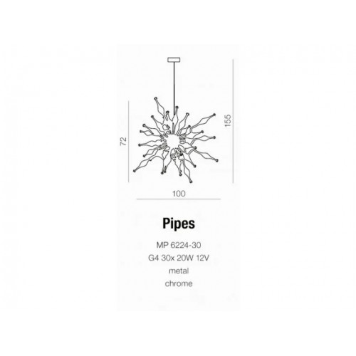 Люстра AZzardo PIPES AZ0040 (MP622430CH)