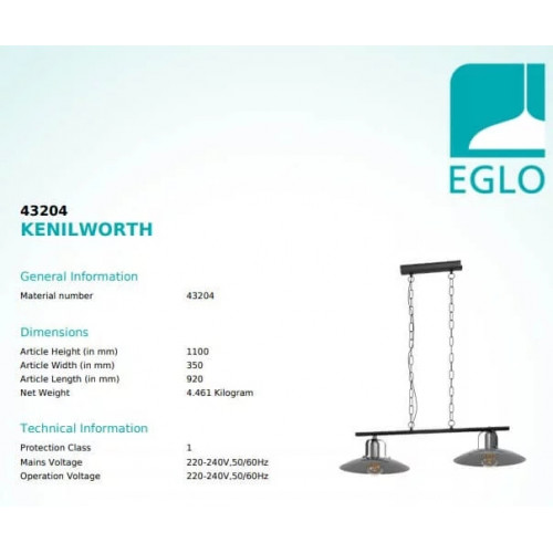 Люстра Eglo KENILWORTH 43204