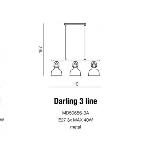 Люстра AZzardo DARLING LINE 3 AZ2144 (MD506863ABK)