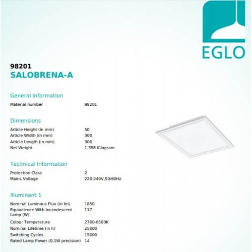 Стельовий світильник Eglo SALOBRENA 98201