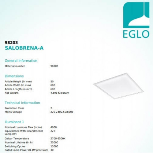 Стельовий світильник Eglo SALOBRENA-A 98203