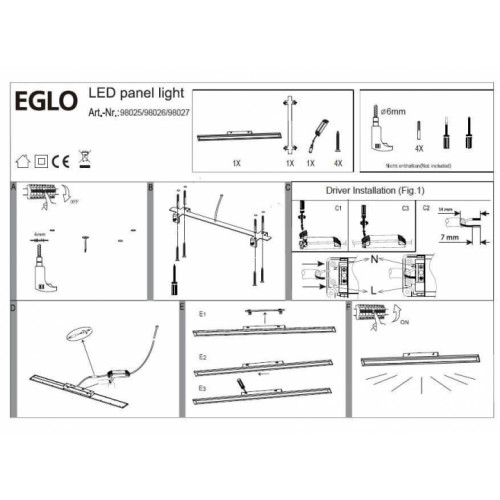 Стельовий світильник Eglo Salobrena 98025