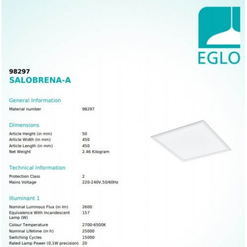 Стельовий світильник Eglo SALOBRENA-A 98297